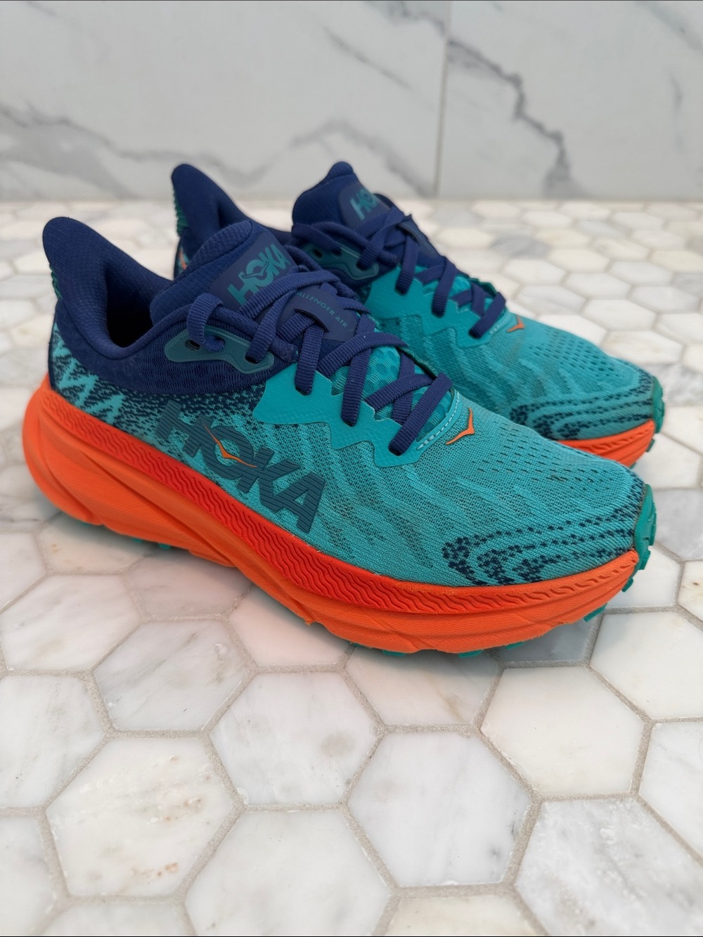 HOKA Challenger ATR 7 Trail Sneakers In Ceramic / Vibrant Orange Women’s 6.5